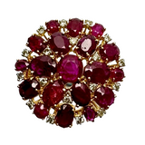 18K Yellow Gold Ruby Diamond Lady Ring (Cert)