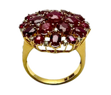 18K Yellow Gold Ruby Diamond Lady Ring (Cert)