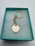 Tiffany & CO 925 Silver Heart Spade Key Chain