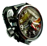 U Boat Chronograph Black Dial Automatic Strap Men Watch