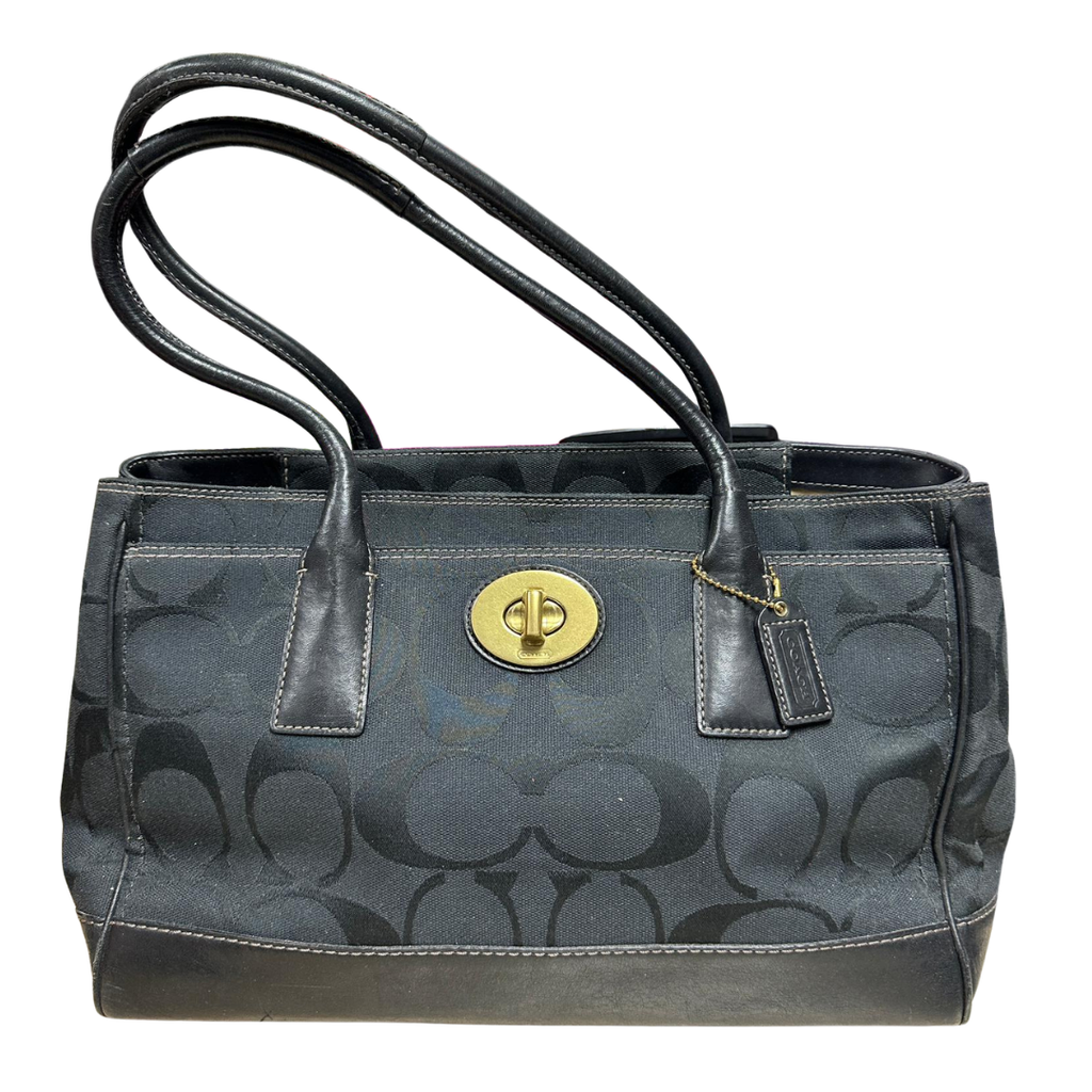 Coach Black Colour Fabric Shoulder Bag