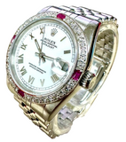 Rolex 68240 White Roman Dial Stainless Steel Midsize Bracelet Watch