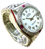 Rolex 68240 White Roman Dial Stainless Steel Midsize Bracelet Watch