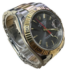 Rolex 116263 Automatic Turn-O-Graph Grey Dial Half Gold Bracelet Men Watch