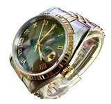 Rolex 16233 Automatic MOP Roman Black Dial Half Gold Bracelet Men Watch