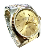 Rolex 16233 Automatic Gold Dial Half Gold Bracelet Men Watch