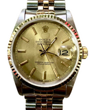 Rolex 16233 Automatic Gold Dial Half Gold Bracelet Men Watch
