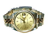 Rolex 16233 Automatic Gold Dial Half Gold Bracelet Men Watch