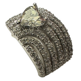 18K White Gold 1 Carats Heart Shape 11.3gm Lady Ring