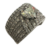 18K White Gold 1 Carats Heart Shape 11.3gm Lady Ring