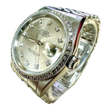 Rolex 16234 Automatic Diamond Silver Dial Stainless Steel Bracelet Men Watch