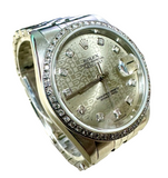 Rolex 16234 Automatic Diamond Silver Dial Stainless Steel Bracelet Men Watch