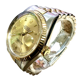 Rolex 16013 Automatic Gold Dial Half Gold Bracelet Men Watch