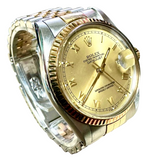 Rolex 16013 Automatic Gold Dial Half Gold Bracelet Men Watch