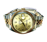 Rolex 16013 Automatic Gold Dial Half Gold Bracelet Men Watch