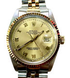 Rolex 16013 Automatic Gold Dial Half Gold Bracelet Men Watch