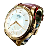 Oris 7594-48 Automatic 42mm White Dial Strap Men Watch