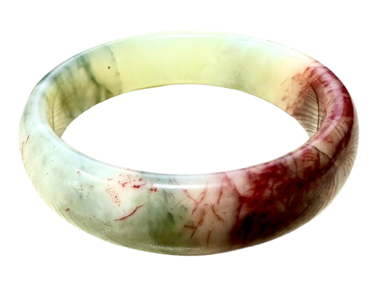 Jade Bangle Light Green & Brown Colour Medium Size Main image