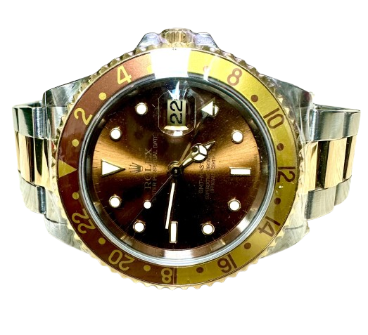 Rolex 16713 GMT Master 2 Rootbeer Automatic Half Gold Men Watch Secondary image