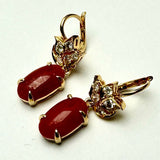 Yellow Gold Coral Diamond Earring