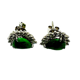 750 White Gold Jade Diamond Earring