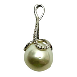 18K White Gold Pearl Diamond Pendant