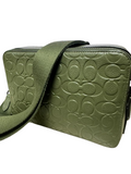 Coach F2124-CW660 Pebble Leather Green Colour Crossbody Bag