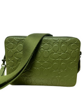 Coach F2124-CW660 Pebble Leather Green Colour Crossbody Bag