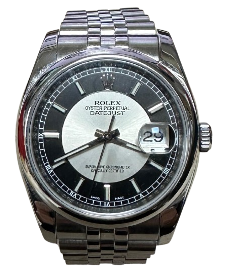 Rolex 116200 Automatic Tuxedo Silver Black Dial Stainless Steel Bracelet Men Watch Main image