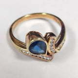 585YG BS1 D17 4.0GM Blue Sapphire And Diamond Ring
