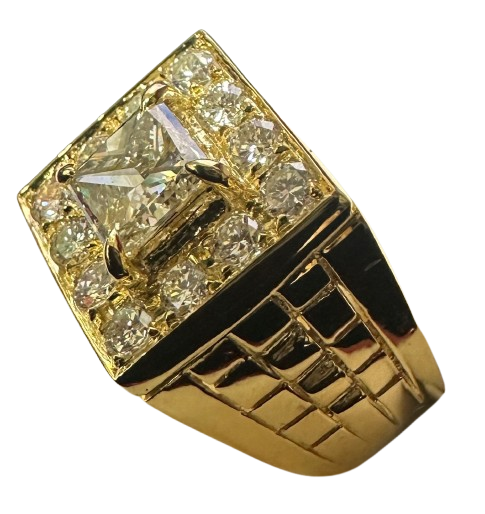 20K Yellow Gold 1.19 Carat Diamond 10.2gm Men Ring Main image