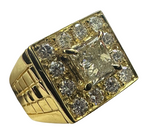 20K Yellow Gold 1.19 Carat Diamond 10.2gm Men Ring