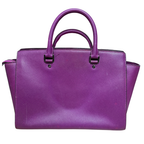 Michael Kors Purple Colour Leather Tote Bag