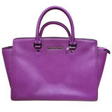 Michael Kors Purple Colour Leather Tote Bag