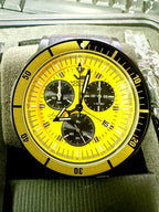 Vostok K-162 Submarine Chronograph Quartz Yellow Dial Strap Men