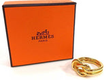 HERMES Scarf Ring Atame Circle Knot Design Gold Tone with bamage box