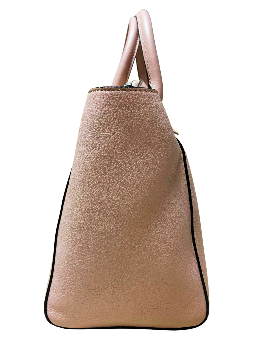 Bally Sommet ZIP Logo Engraved Leather 2way Handbag Shoulder Bag Pink Beige