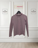 Tommy Hilfiger Long Shirt Women's Large Red White Stripes Turtle Neck