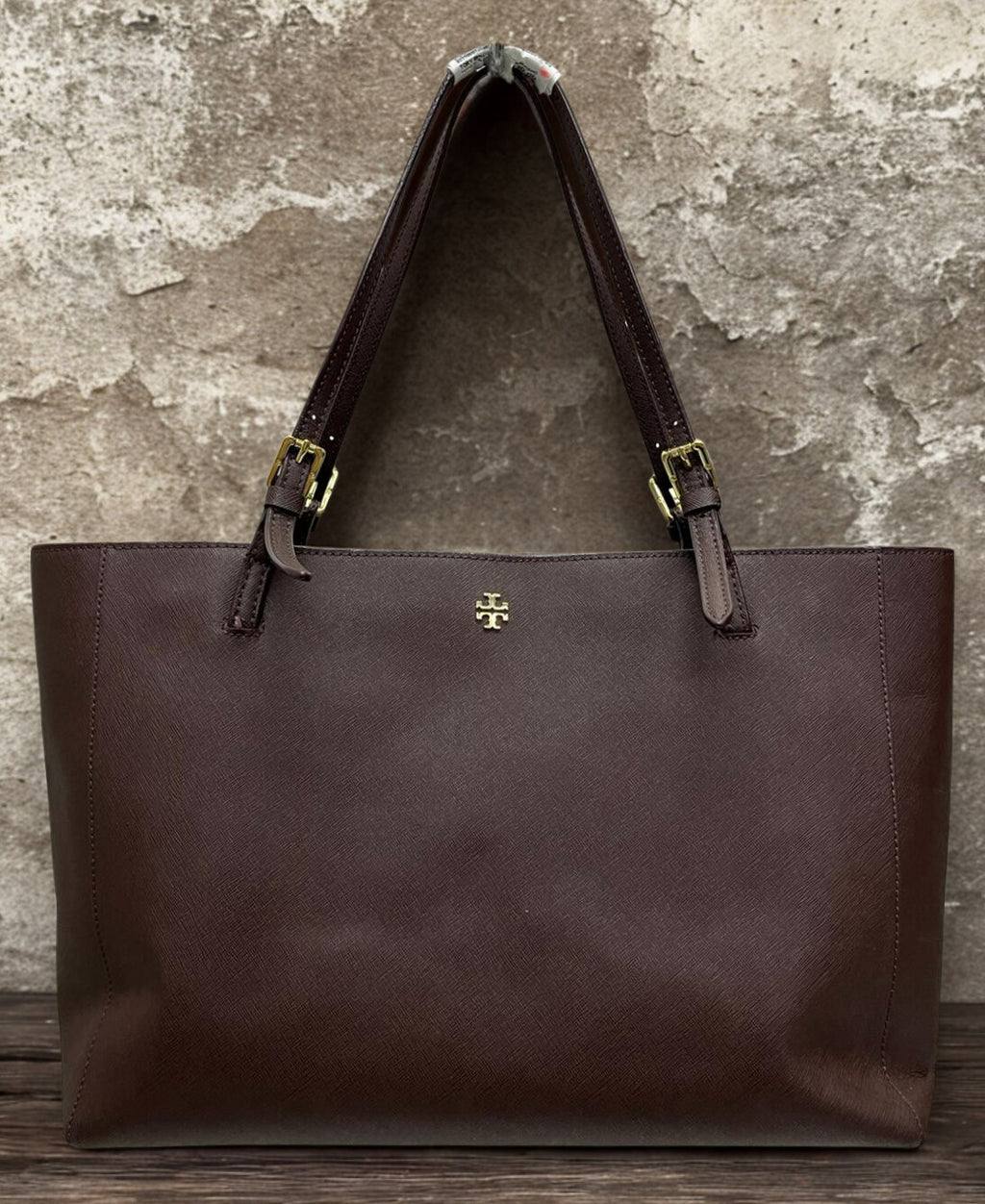 Tory Burch Leather York Buckle Tote Brown