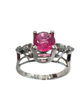 Pink Sapphire Diamond Ring