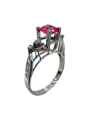 Pink Sapphire Diamond Ring