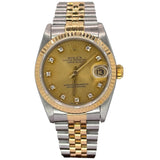 Rolex 68273 18K Half Gold Diamond Index Watch, 31mm
