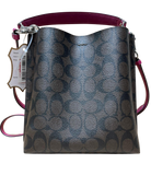Coach Mollie Bucket Bag 22 In Signature Canvas With BerryPink Leather Accent