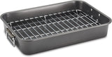 Farberware Nonstick Bakeware Roaster with Steel Rack, Gray, 11 by 15-Inch