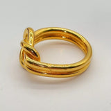 HERMES Scarf Ring Atame Circle Knot Design Gold Tone with bamage box
