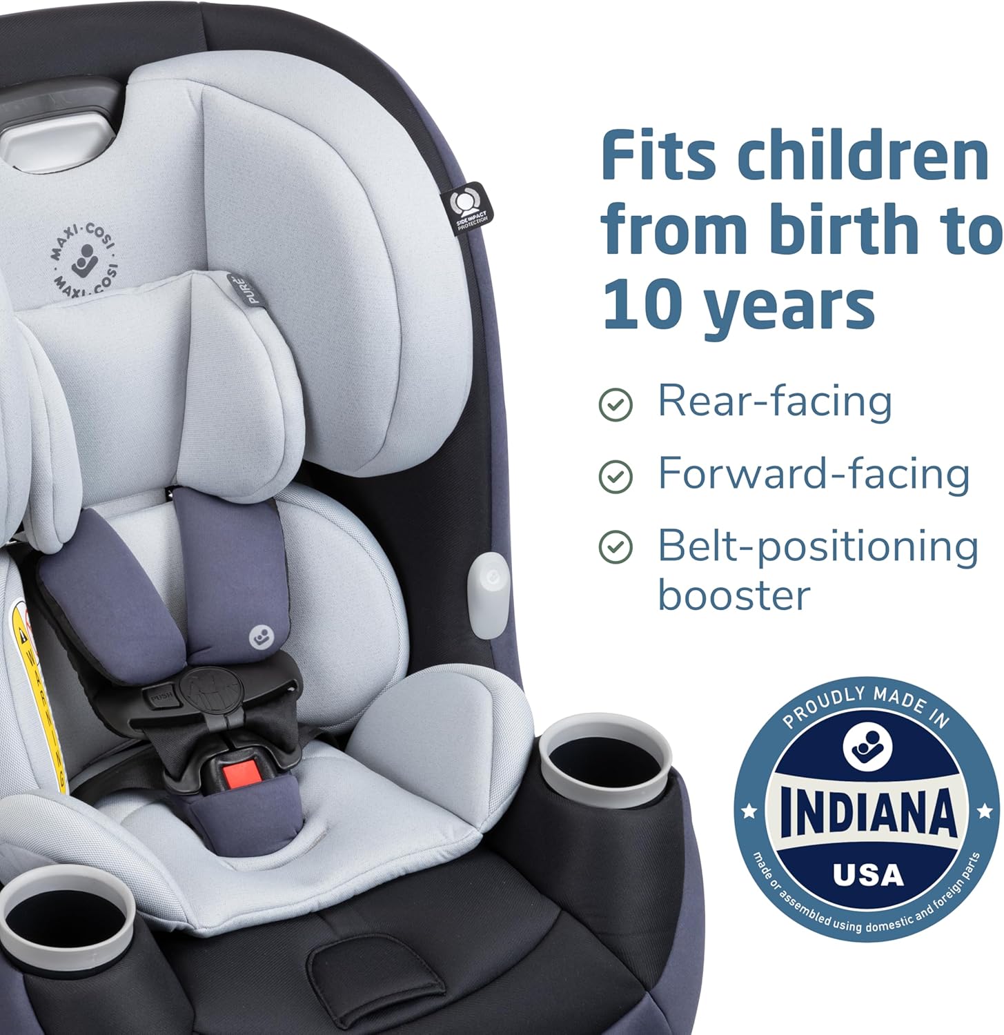 Maxi-Cosi Pria All-in-One Convertible Car Seat, Midnight Slate - Purecosi Secondary image