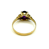 Amethyst & Cubic Zirconia Yellow Gold Ring