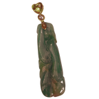 18KYG Diamond And Green Jade Pendant 7.6GM