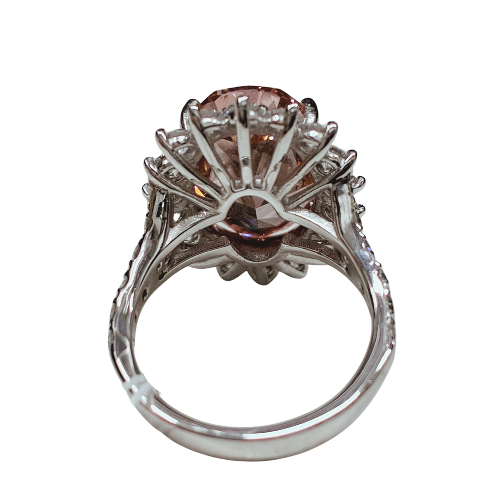 18KWG Pink Lab Grown Diamond Ladys Ring 8.34GM