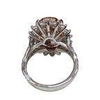 18KWG Pink Lab Grown Diamond Ladys Ring 8.34GM